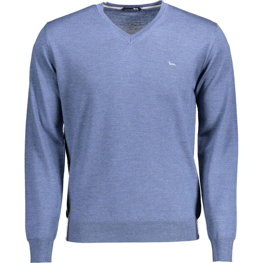 Harmont & Blaine Elegant V-Neck Wool Sweater in Blue Harmont & Blaine