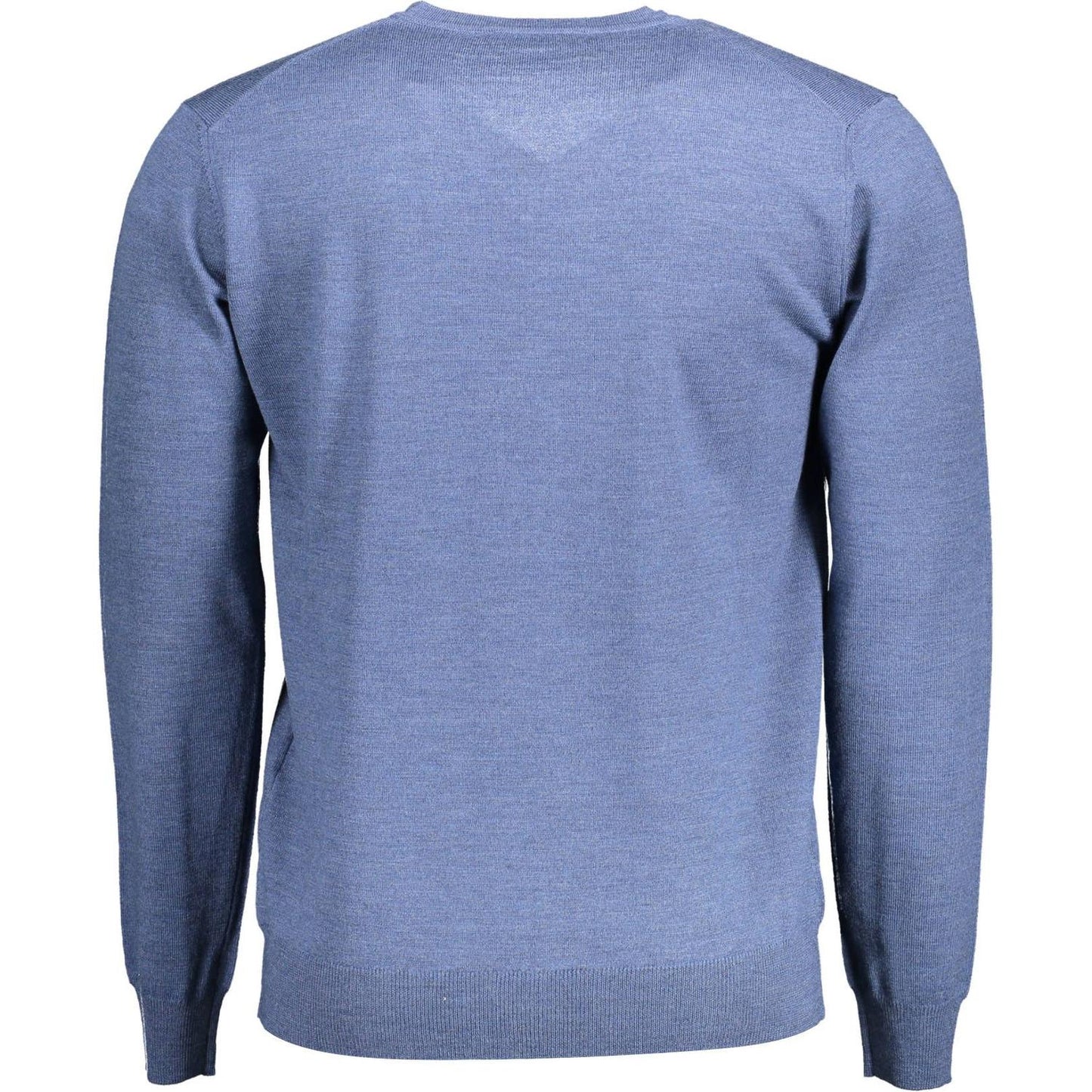 Elegant V-Neck Wool Sweater in Blue