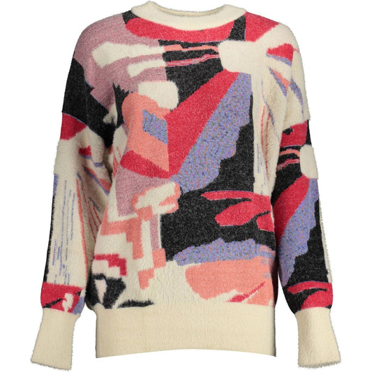 Chic White Contrasting Detail Sweater Desigual