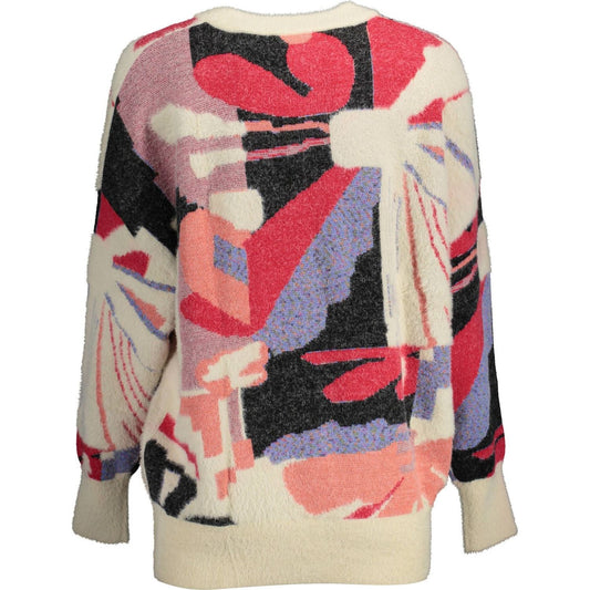 Chic White Contrasting Detail Sweater Desigual