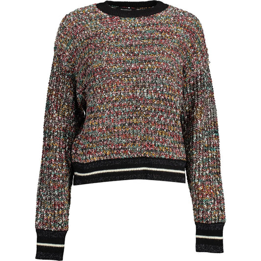 Enigmatic Black Sweater with Contrasting Details Desigual