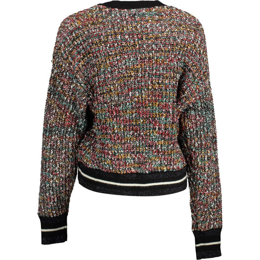 Enigmatic Black Sweater with Contrasting Details Desigual