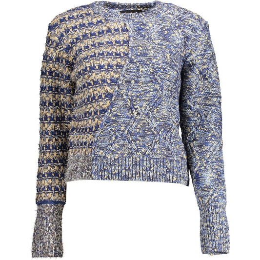 Desigual Eclectic Blue Contrast Detail Sweater Desigual