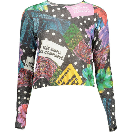 Chic Long-Sleeved Contrasting Sweater Desigual