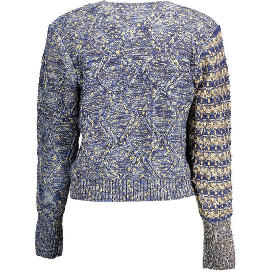 Desigual Eclectic Blue Contrast Detail Sweater Desigual