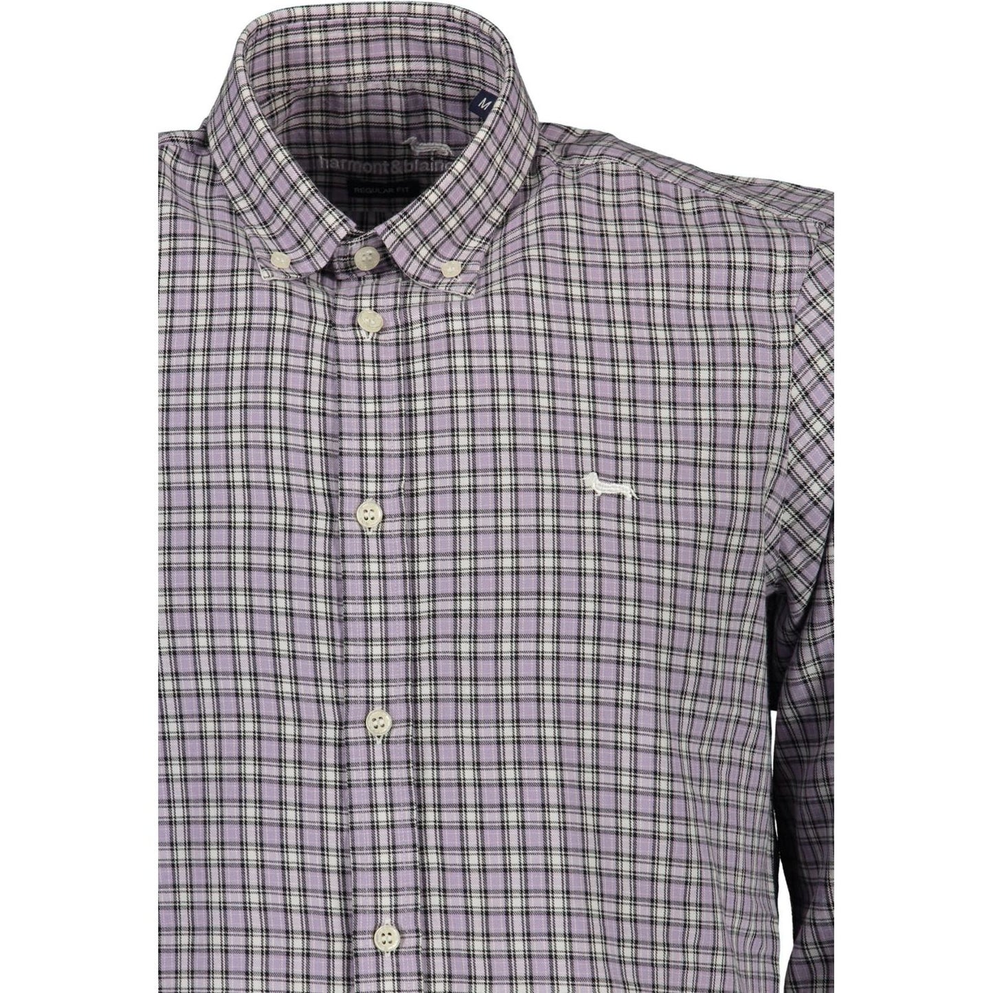 Elegant Purple Cotton Long Sleeve Shirt