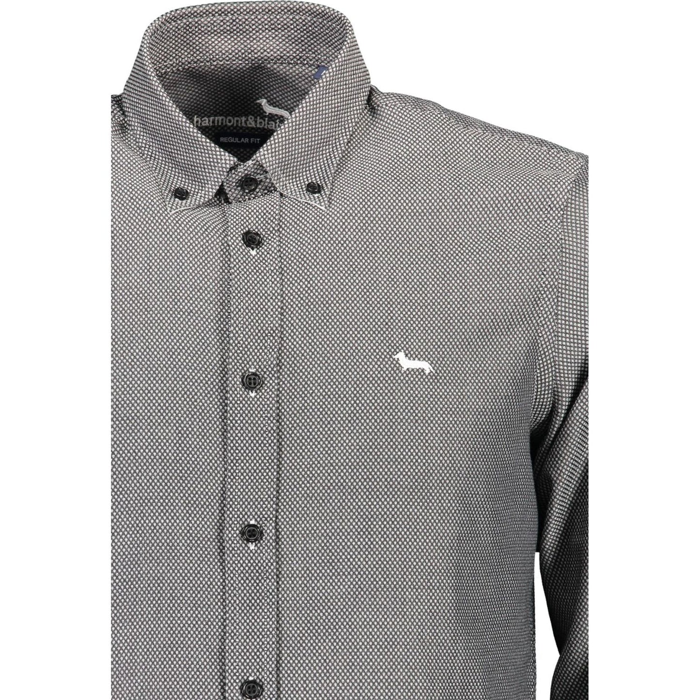 Elegant Black Cotton Men's Tailored Shirt