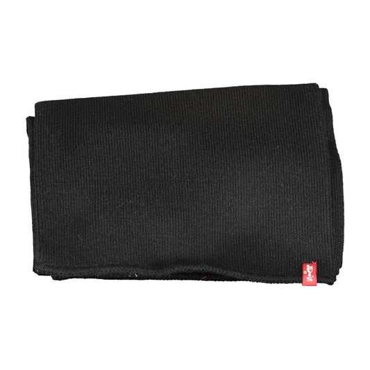 Levi's Chic Black Acrylic Logo Scarf for Men Levi's