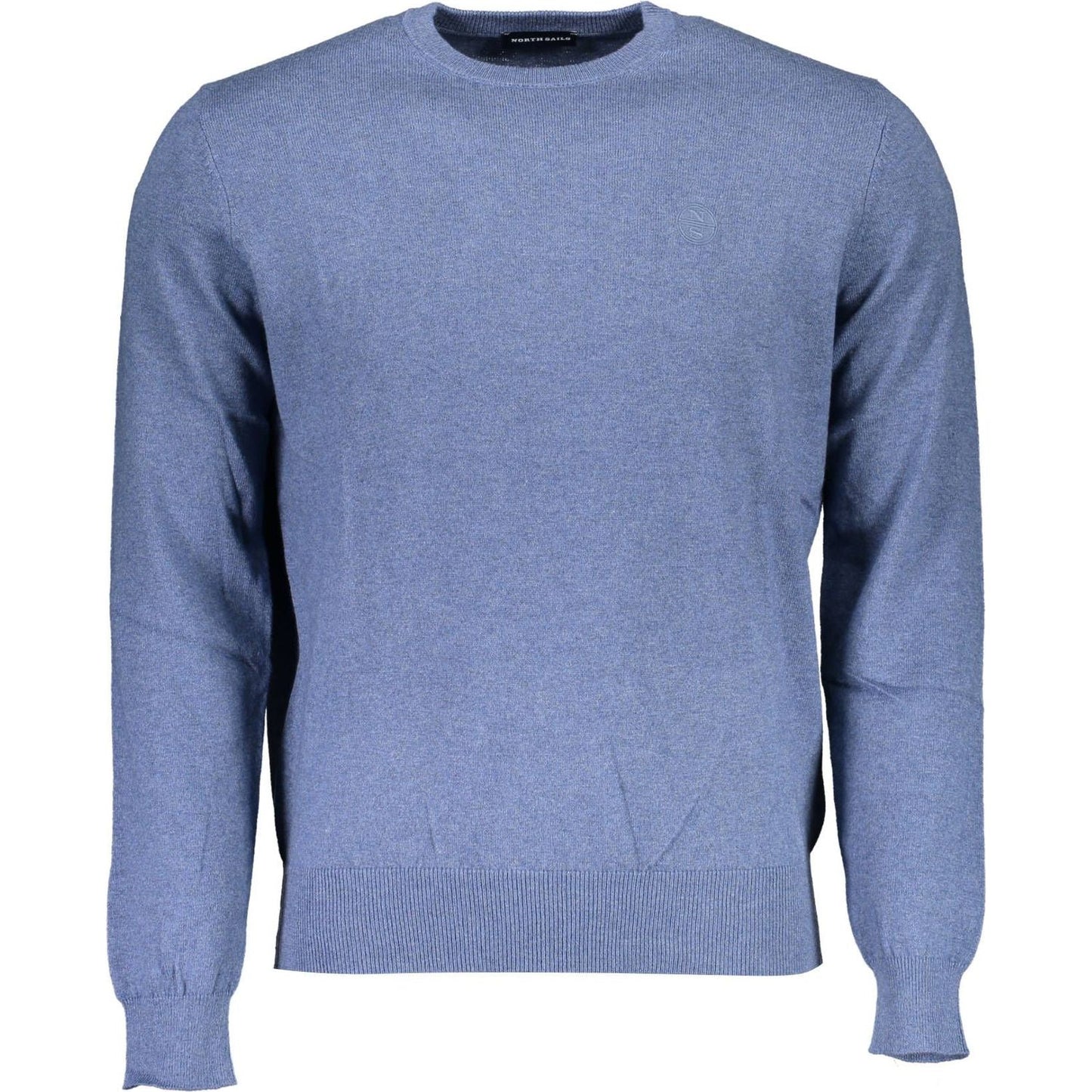 Blue Round Neck Embroidered Sweater