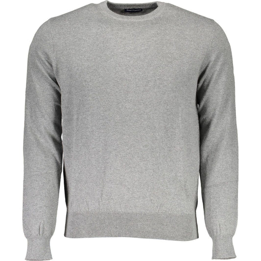 Eco-Conscious Gray Knit Sweater With Logo Detail North Sails