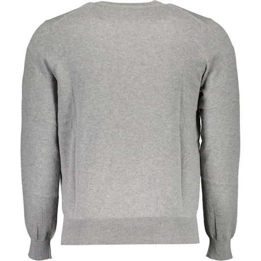 Eco-Conscious Gray Knit Sweater With Logo Detail North Sails