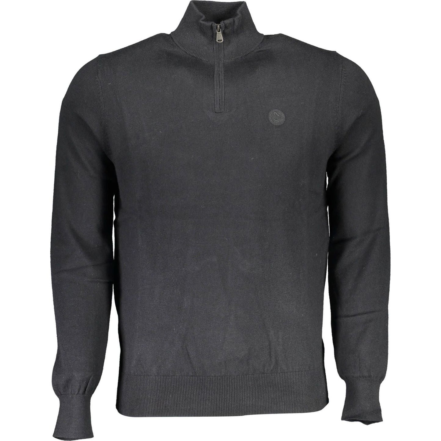 Eco-Conscious Half-Zip Sweater in Black