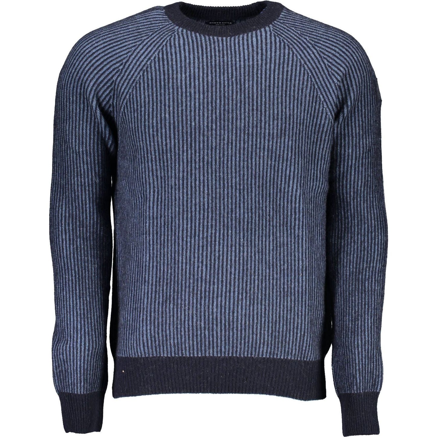 Eco-Conscious Blue Sweater with Emblem Detail