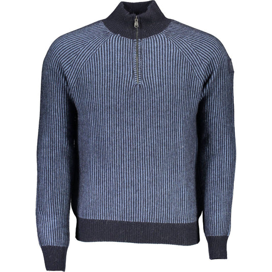 Eco-Conscious Blue Half-Zip Sweater