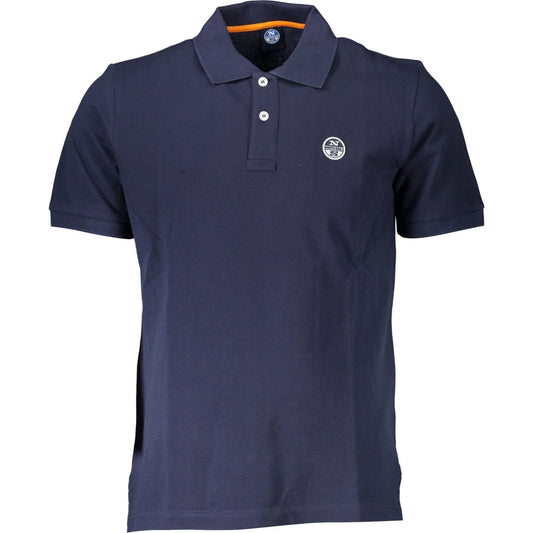 Chic Blue Cotton Polo with Logo Detail