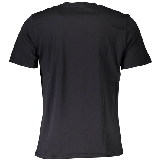 Elegant Black Cotton Tee with Logo Applique