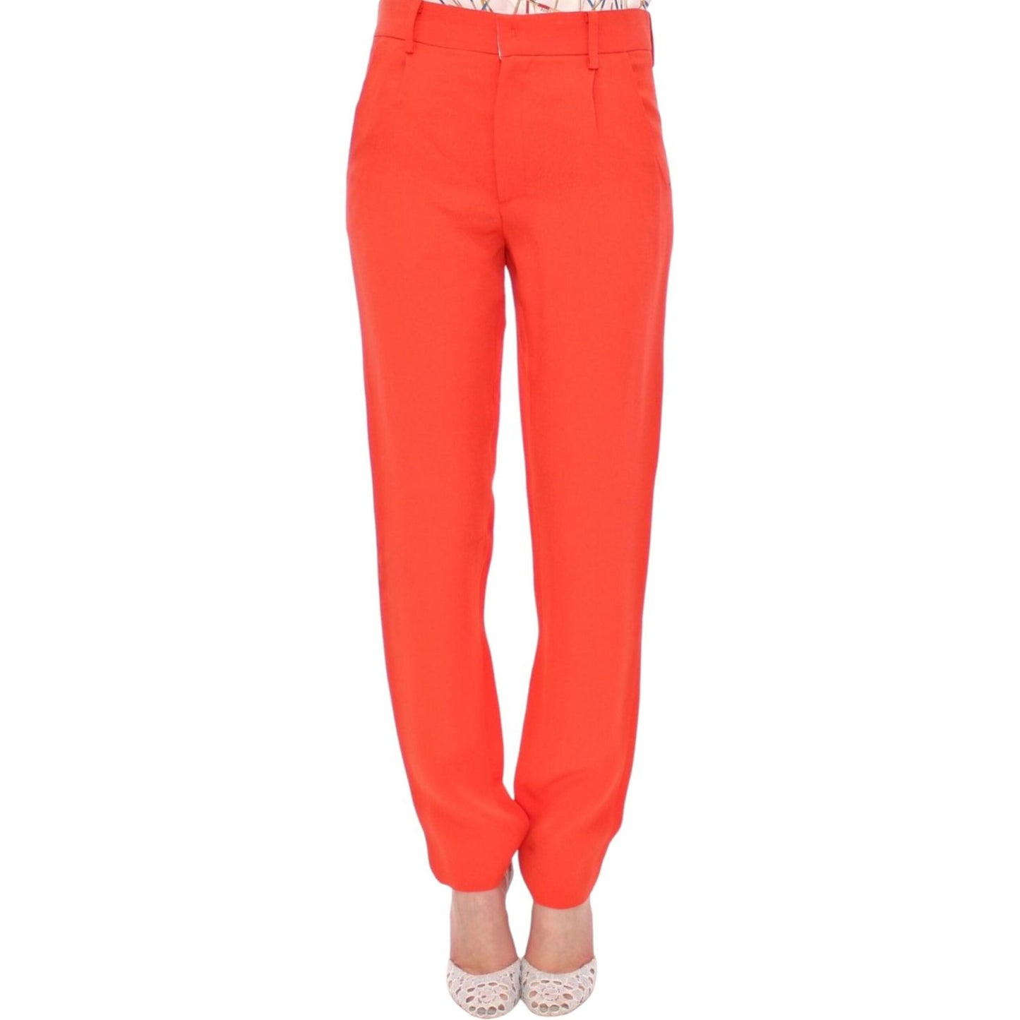 CO|TE Chic Orange Boyfriend Pants - Italian Crafted orange-boyfriend-stretch-pants