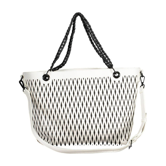 Chic White Chain-Handle Shoulder Bag