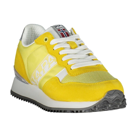 Vibrant Yellow Lace-up Sneakers