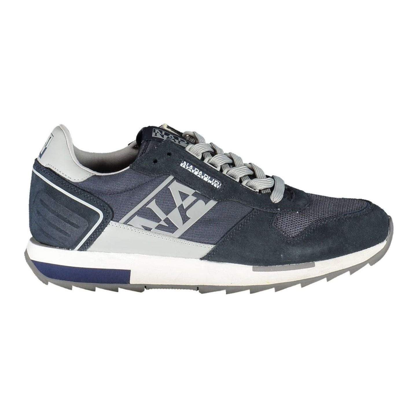 Sporty Blue Lace-Up Sneakers with Logo Detail