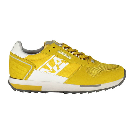 Sleek Yellow Lace-Up Sport Sneakers