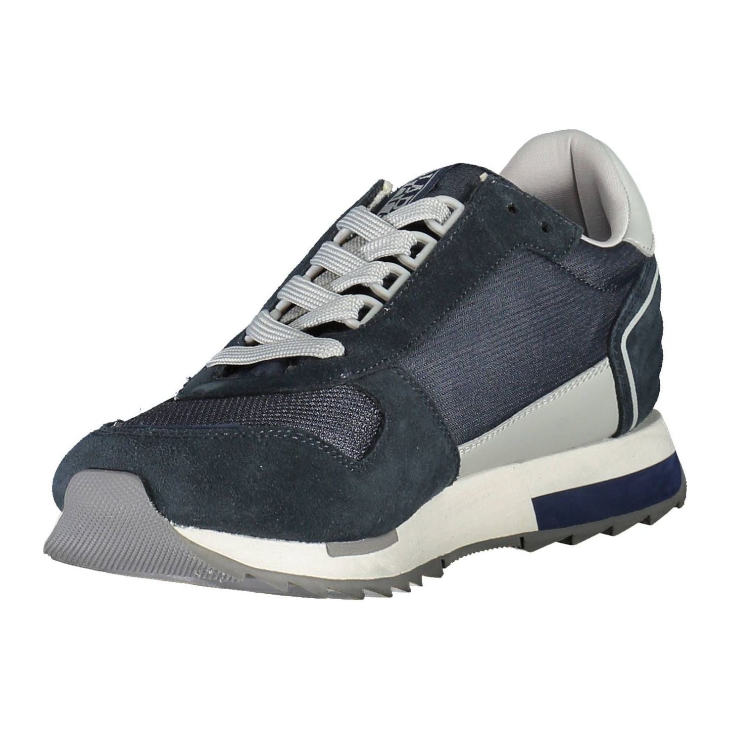 Sporty Blue Lace-Up Sneakers with Logo Detail