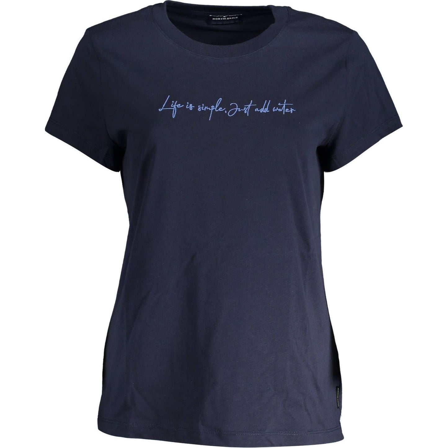 Chic Blue Organic Cotton Tee with Signature Embroidery