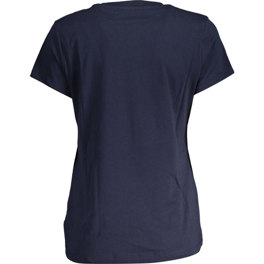 Chic Blue Organic Cotton Tee with Signature Embroidery