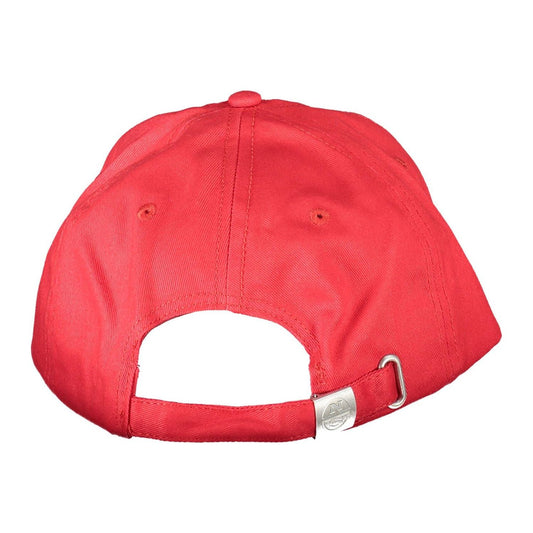 Elegant Red Cotton Cap with Logo Visor