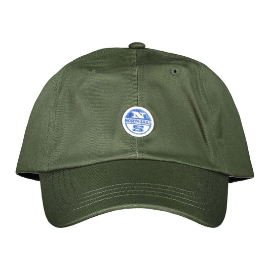 North Sails Green Cotton Cap with Visor and Logo Accent North Sails