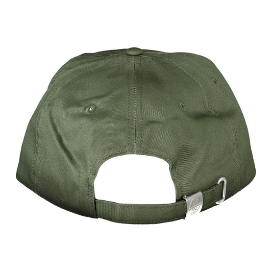 Green Cotton Cap with Visor and Logo Accent