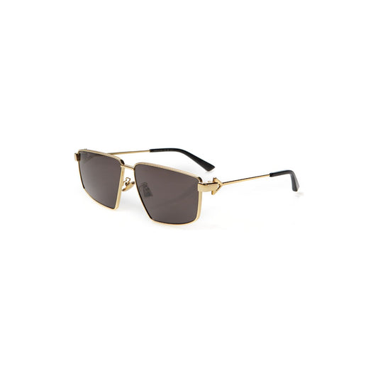 Bottega Veneta | Elegant Gold Metal Squared Sunglasses| McRichard Designer Brands   