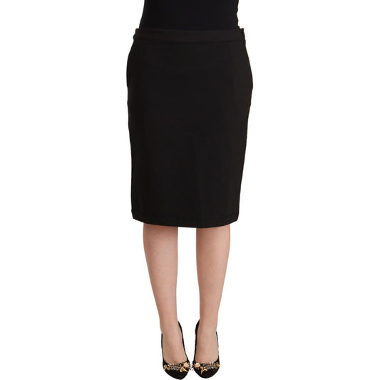 Chic Black Pencil Skirt Knee Length