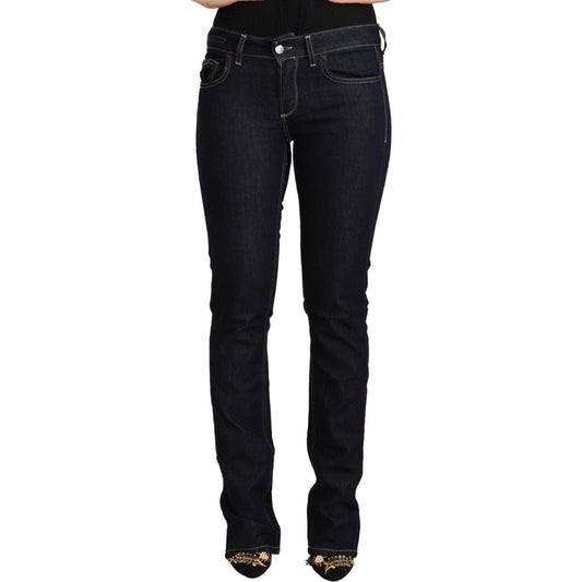 Chic Low Waist Skinny Jeans in Timeless Black