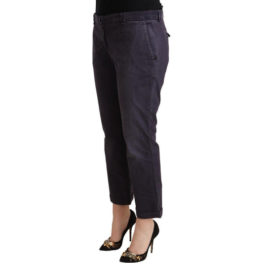 Chic Low Waist Cropped Pants in Black