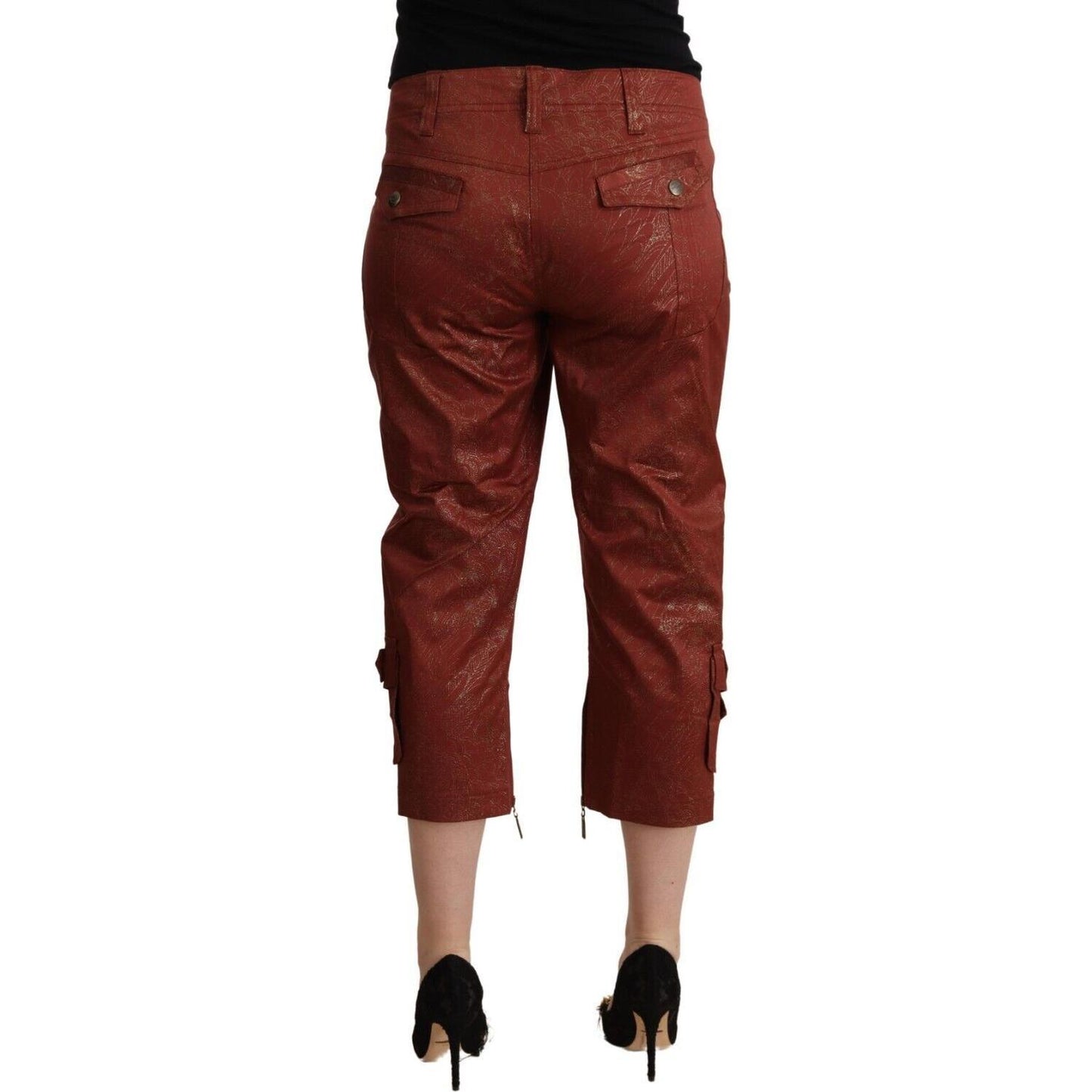 Chic Brown Cropped Cotton Pants