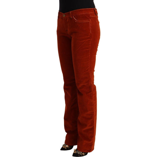 Chic Red Low Waist Straight Cut Jeans