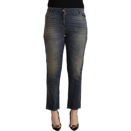 Chic Cropped Mid-Waist Denim Jeans