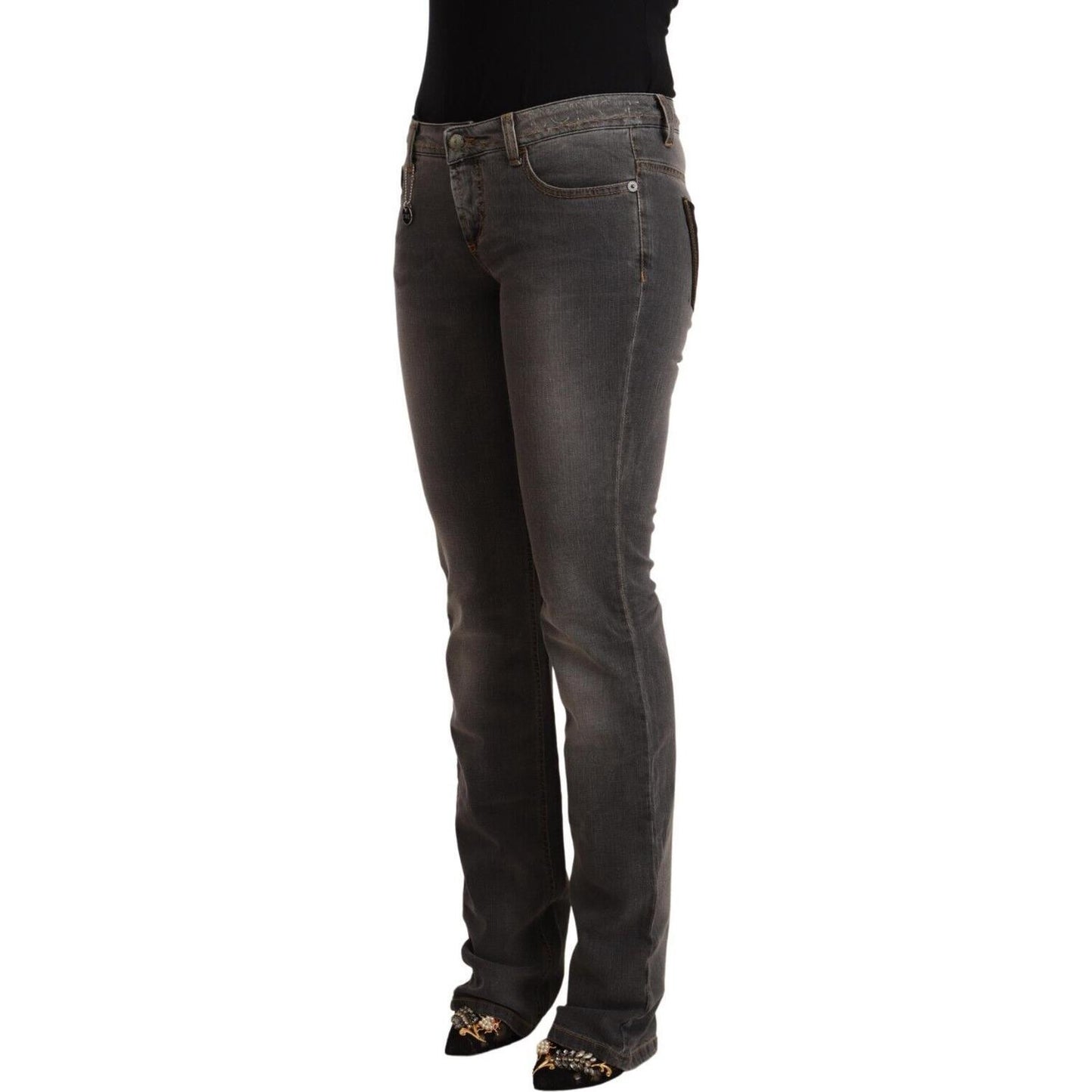 Chic Gray Low Waist Skinny Denim