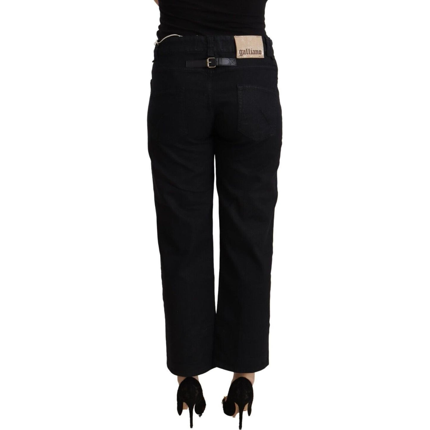 Elegant High Waist Cropped Jeans