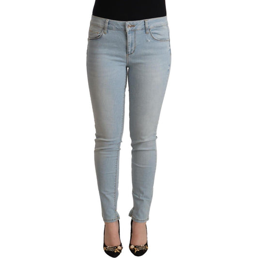 Light Blue Mid Waist Skinny Denim