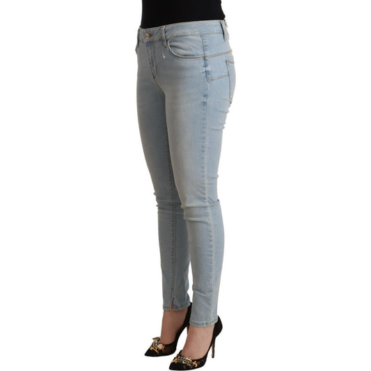 Light Blue Mid Waist Skinny Denim