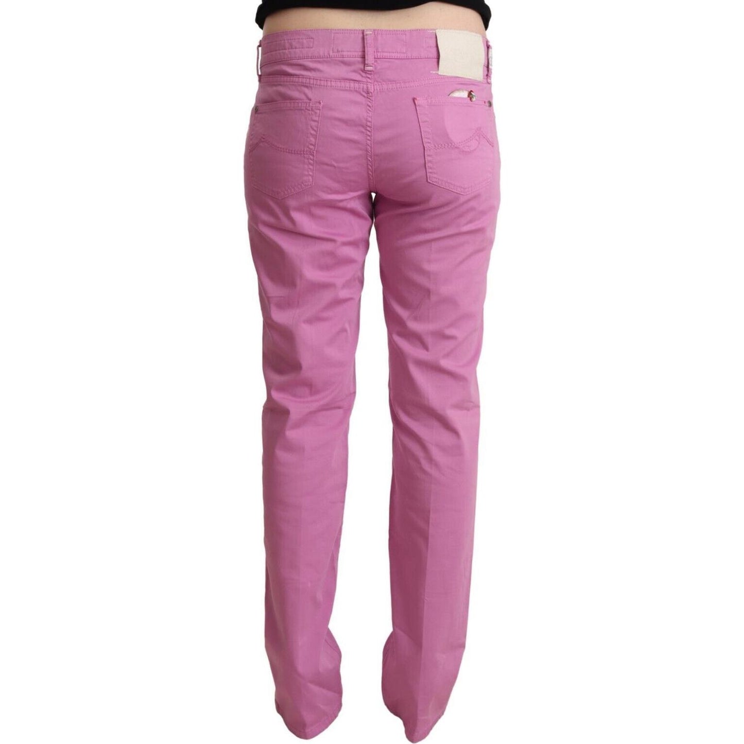 Elegant Tapered Pink Denim Jeans