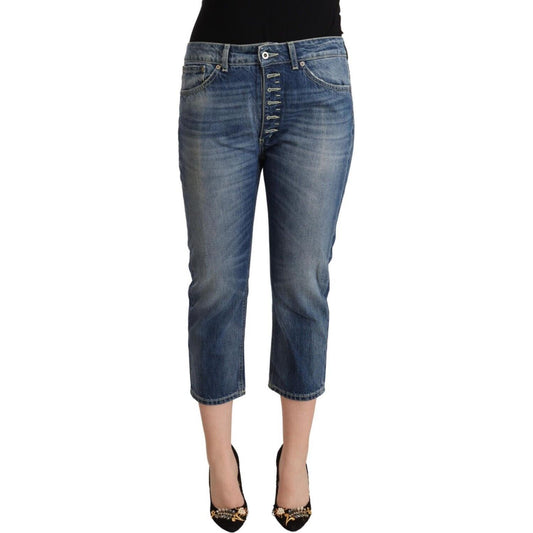 Elegant Mid-Waist Cotton Denim Jeans