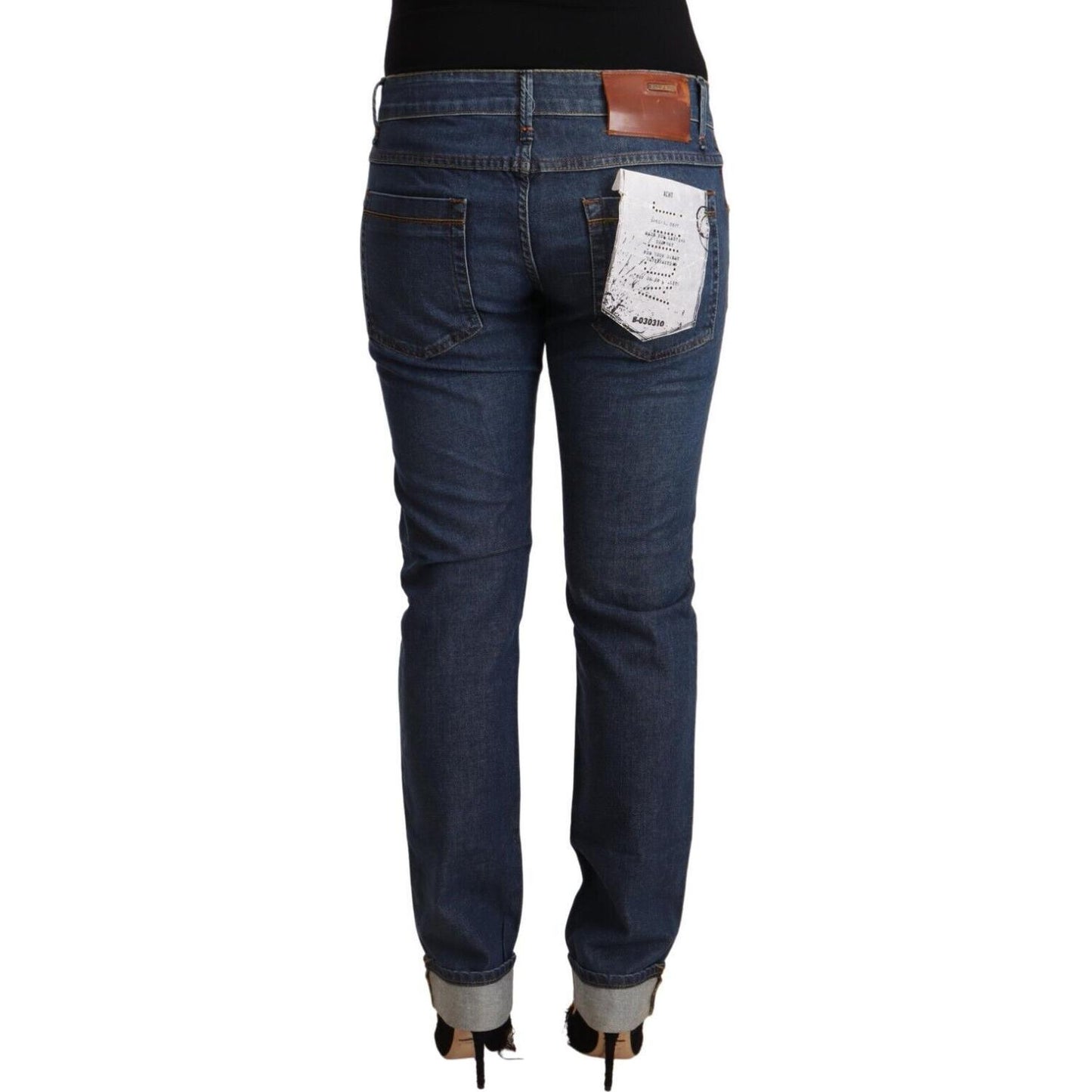 Elegant Mid Waist Skinny Denim