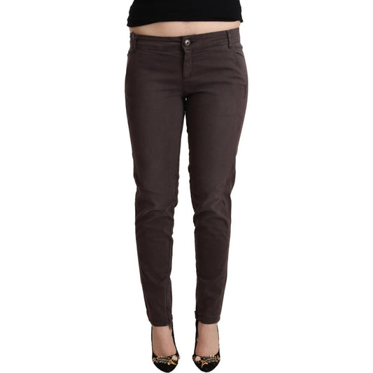 Chic Brown Low Waist Skinny Pants