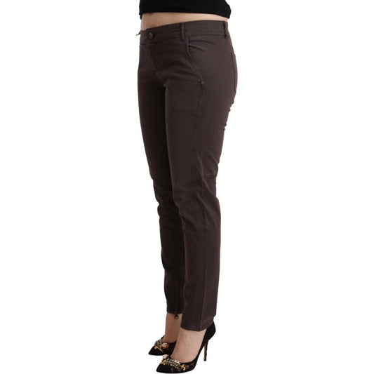 Chic Brown Low Waist Skinny Pants