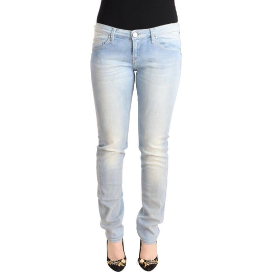 Chic Low Waist Skinny Light Blue Denim