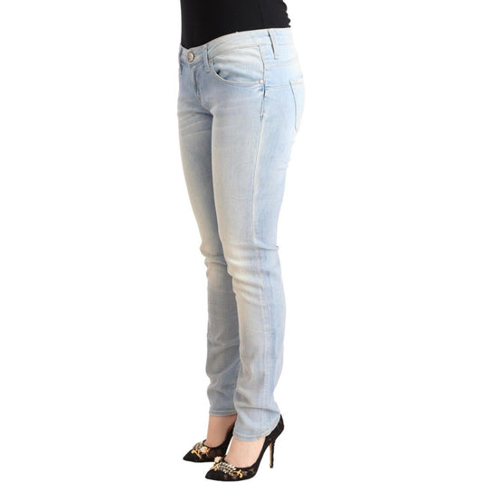 Chic Low Waist Skinny Light Blue Denim