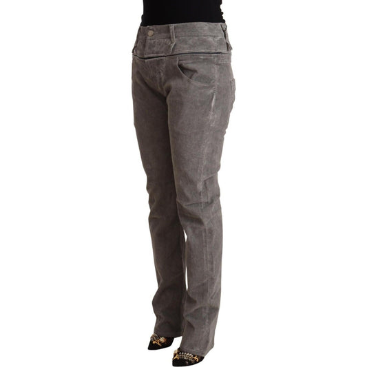 Chic Gray High Waist Straight Fit Jeans